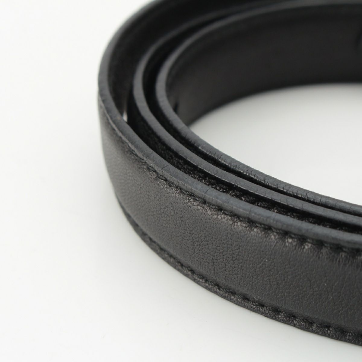 ミュウミュウ レザー ベルト ブラック シルバー金具 32/80 | 中古通販  