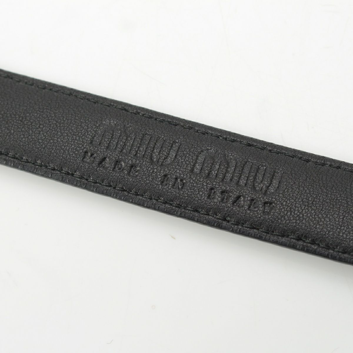 ミュウミュウ レザー ベルト ブラック シルバー金具 32/80 | 中古通販  