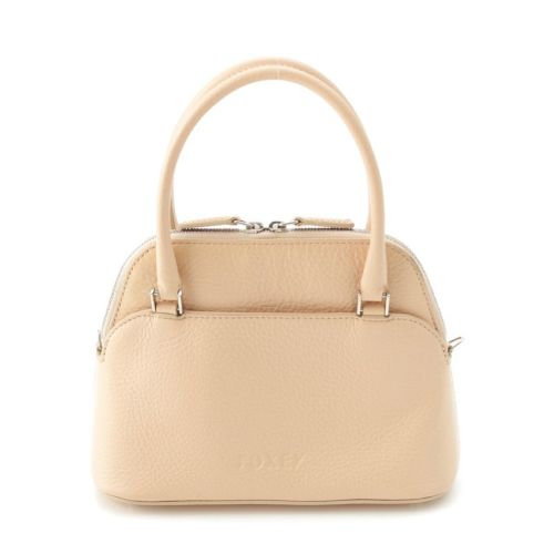 フォクシー ミニ マカロン レザー 2WAY ハンドバッグ ショルダーバッグ ベージュ ピンク系