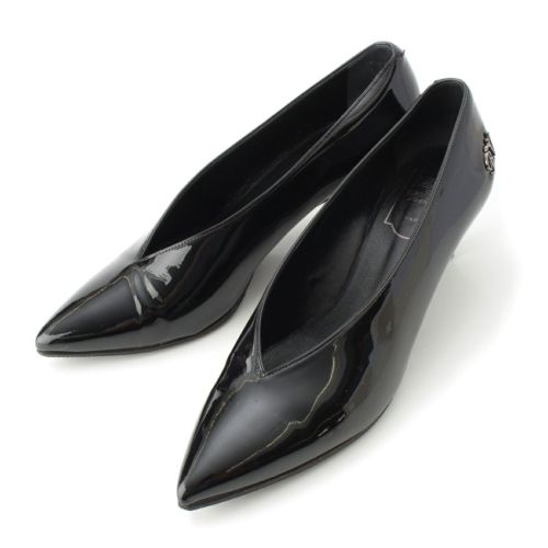 ロジェヴィヴィエ パテントレザー CHOC REAL RVロゴ ヒール パンプス ブラック 38