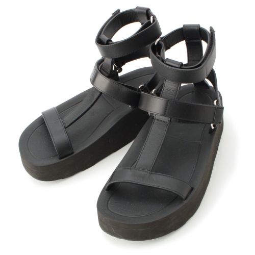 エルメス エニド レザー アンクルストラップ サンダル シューズ ブラック 36