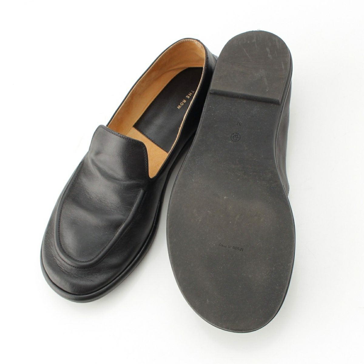 ザロウ THE ROW CANAL LOAFER レザーローファー 37 THE ROW(ザロウ) 【CANAL LOAFER】レザーローファー ブラック サイズ