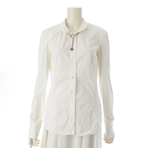 グッチ コットン チェーン ブラウス シャツ トップス ホワイト 40