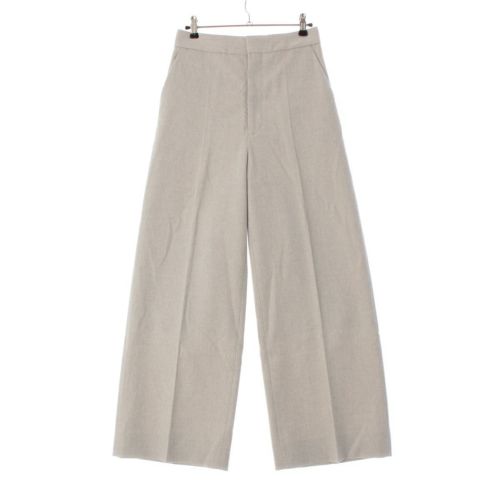 ドゥロワー 23年 ウール ワイド スラックス ノータック パンツ ボトムス 6514-236-1357 グレー 34