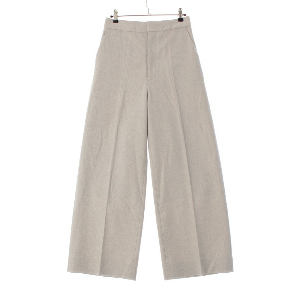 ドゥロワー 23年 ウール ワイド スラックス ノータック パンツ  