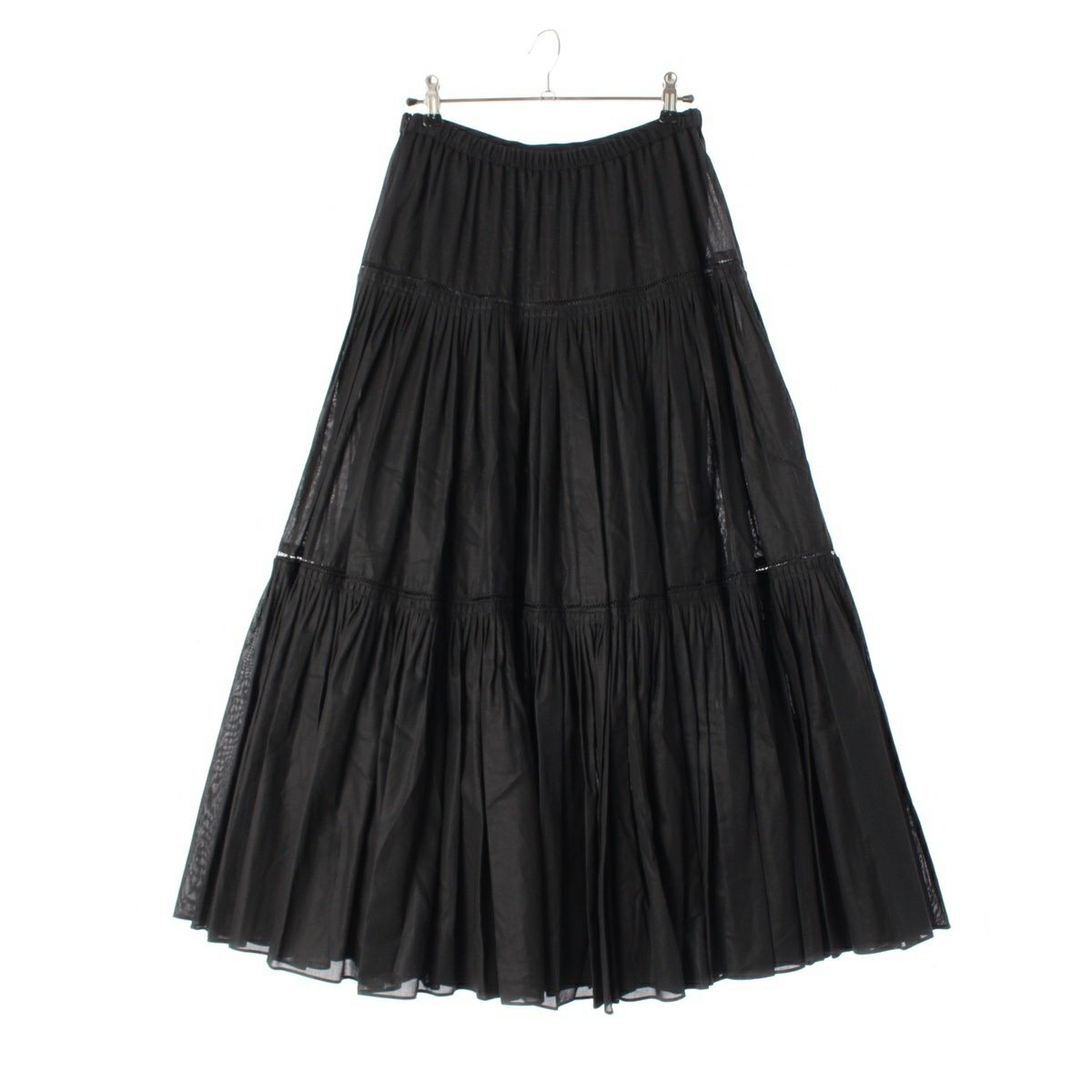 ドゥロワー M.SUMMER2 コットン ティアードフレアタック スカート