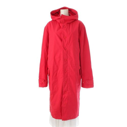 ヴェルサーチェ・ジーンズ 90s~00s クチュール フーデッド ロング モッズコート アウター レッド L