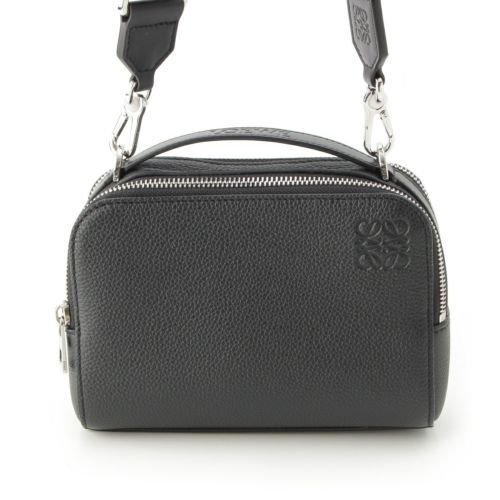 ロエベ カメラバッグ ミニ レザー アナグラム 2WAY ショルダーバッグ ハンドバッグ ブラック