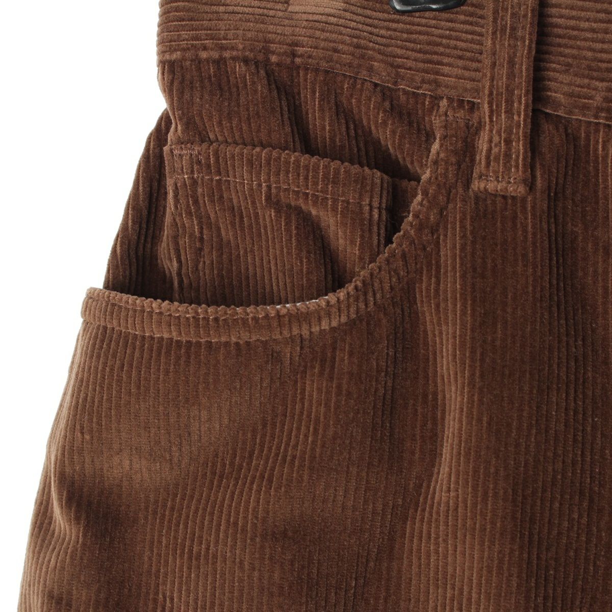 ザロウ カシミヤ混 コットン コーデュロイ パンツ ボトムス ブラウン 2  
