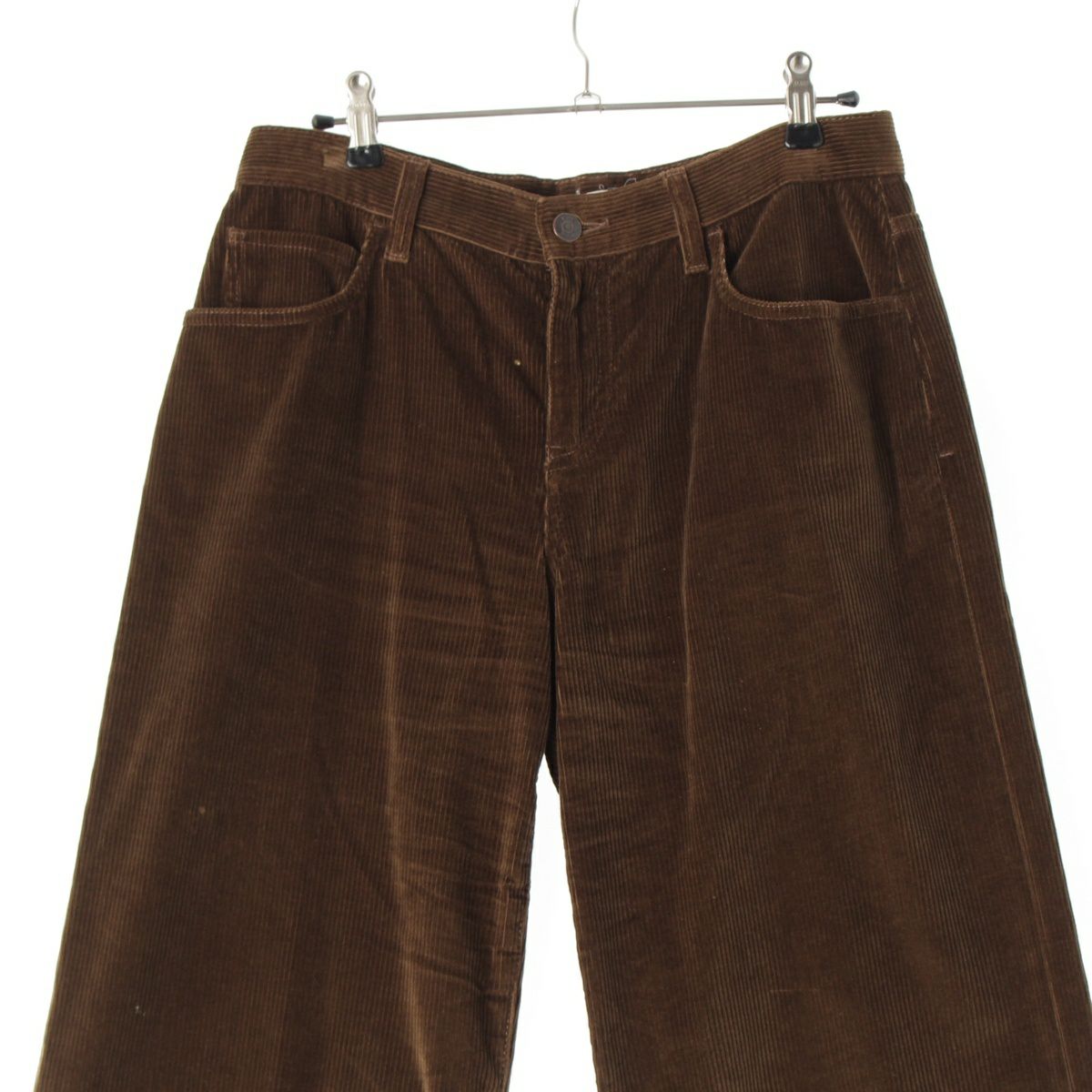 ザロウ カシミヤ混 コットン コーデュロイ パンツ ボトムス ブラウン 2  