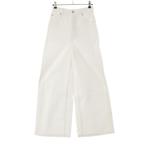 ロエベ 24年 コットン ボタンフライ ワイド デニム パンツ ボトムス S540Y11X74 ホワイト 32