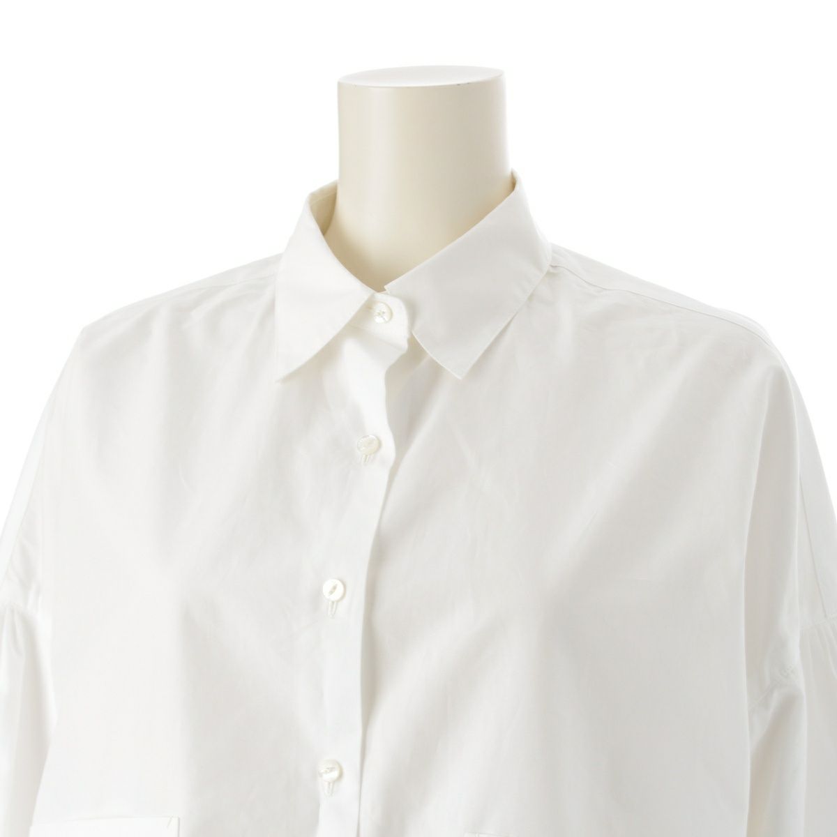 ドゥロワー 24SS コットン バルーンスリーブ クロップド ブラウス  