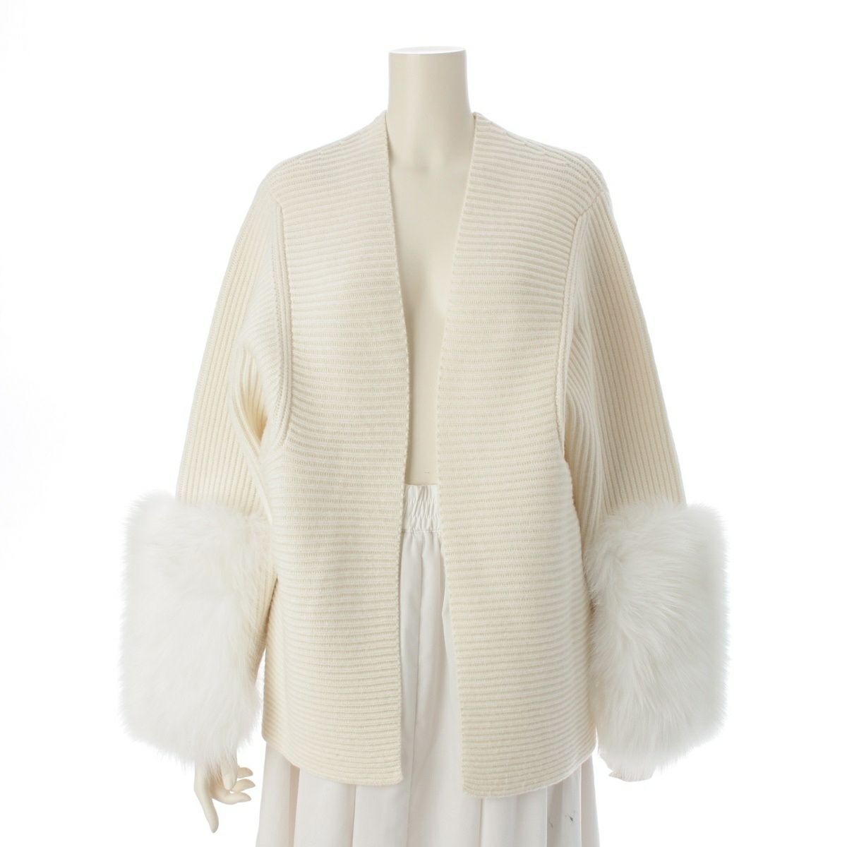 Drawer ドゥロワー 21AW ウールカシミヤフォックスファーカーディガン