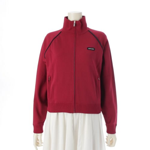 ミュウミュウ 25SS ナイロン テクニカルヤーンジップ ブルゾン トラックトップス MMF958 アマランサス レッド ボルドー 38