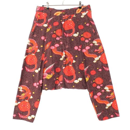 コムデギャルソンオムプリュス AD2009 2010SS コットン 龍柄 コーデュロイ ポケット 切替 サルエル パンツ ボトムス PE-P022 マルチカラー XS