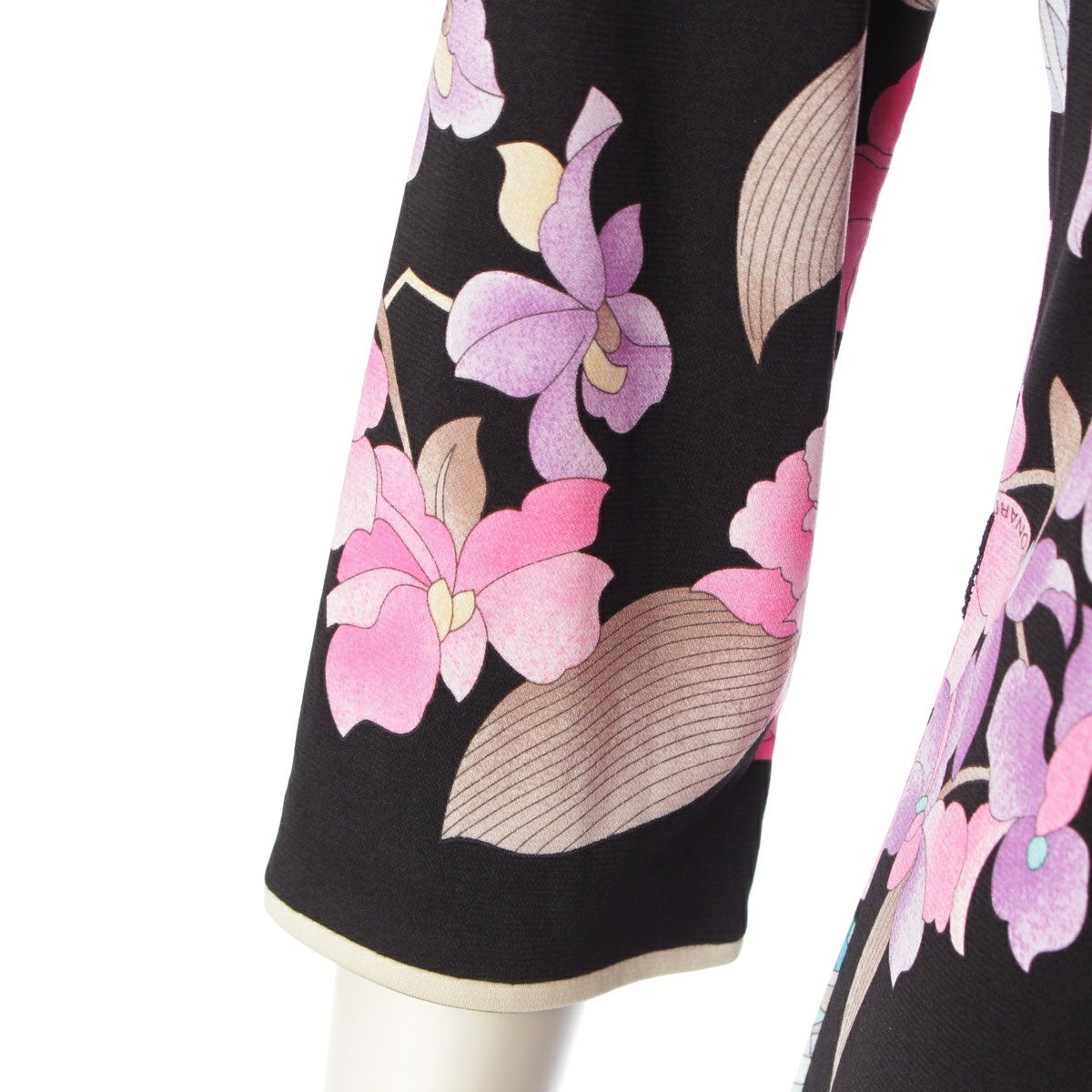 レオナール アセテート×ポリエステル カンカン フラワー 花柄 宝石 総  