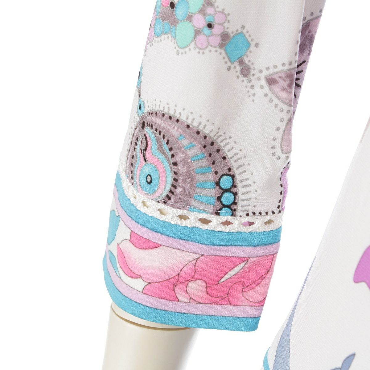 レオナール カンカン フラワー 花柄 宝石 総柄 長袖 ワンピース ドレス  