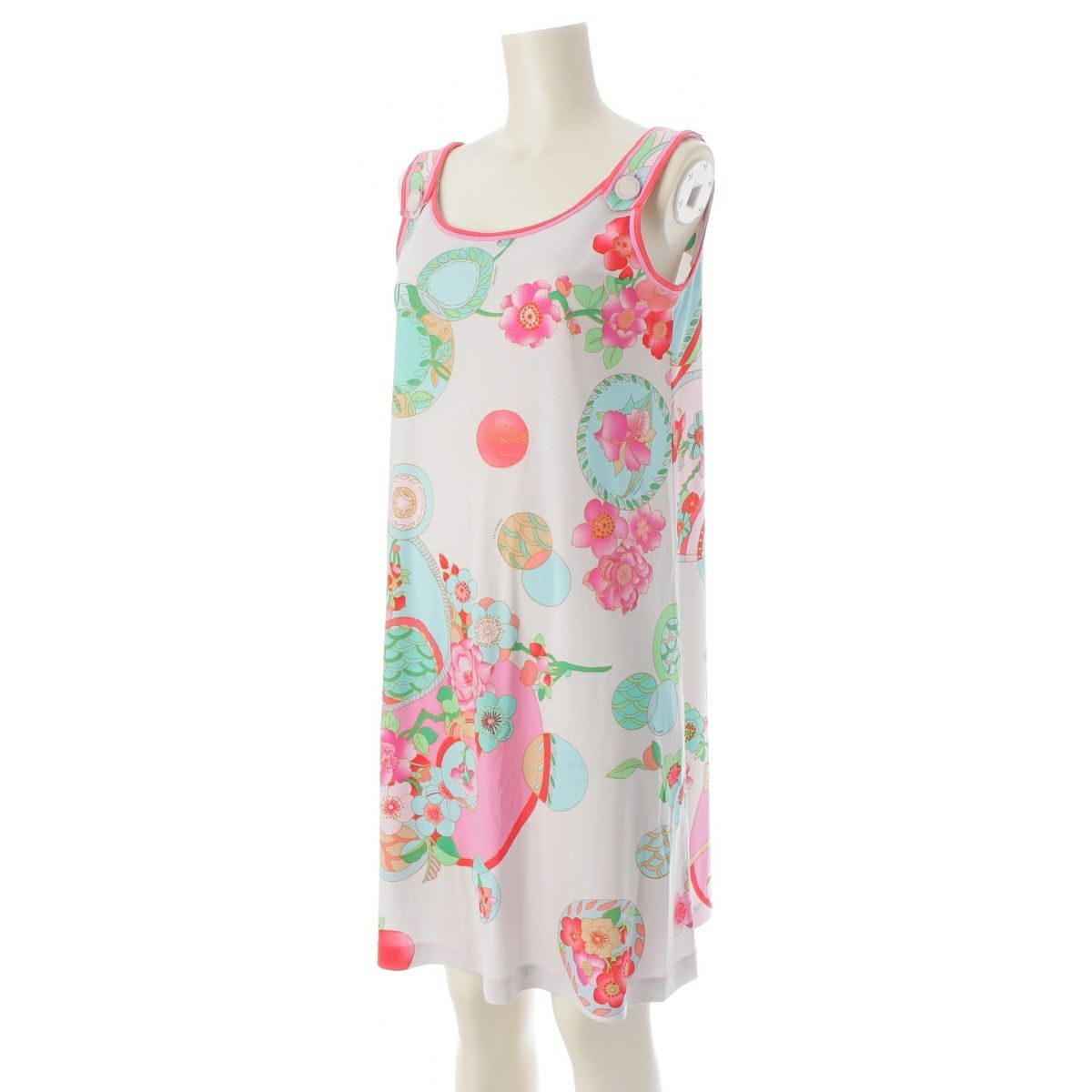 レオナール アセテート×ポリエステル カンカン フラワー 花柄 総柄  