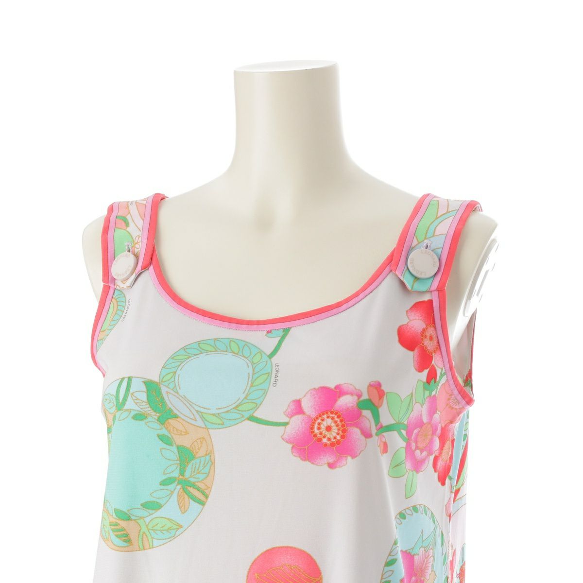 レオナール アセテート×ポリエステル カンカン フラワー 花柄 総柄  