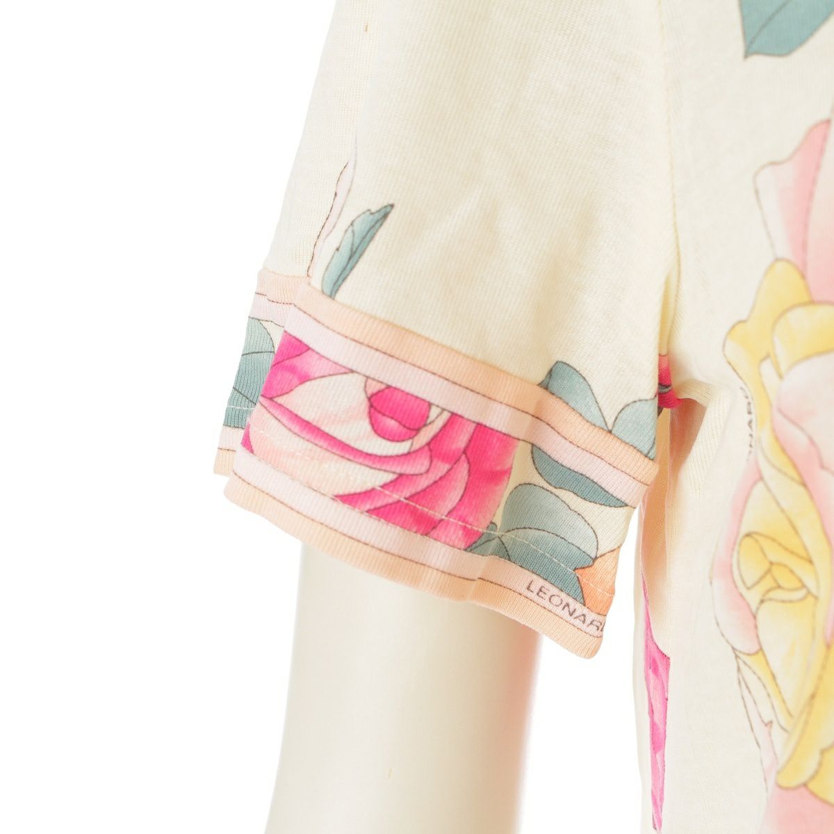 レオナール コットン フラワー 花柄 総柄 ワンピース ドレス  