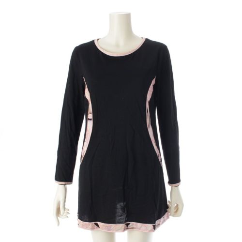 レオナール ウール フラワー 花柄 ワンピース ドレス チュニック 0349950 ブラック 38