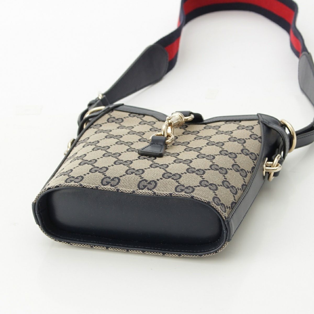 グッチ キャンバス×レザー オリジナルGG ミニ バケット ショルダー