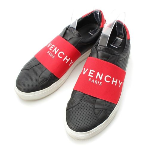 ジバンシー URBAN STREET アーバンストリート レザー ローカット スニーカー シューズ ブラック×レッド 42