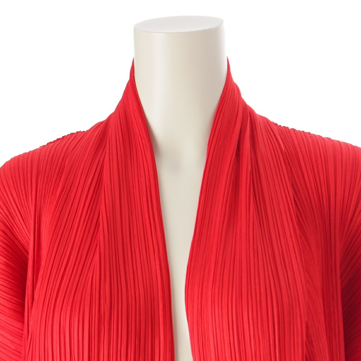 プリーツプリーズ イッセイミヤケ ストール付 ノーカラー カーディガン  