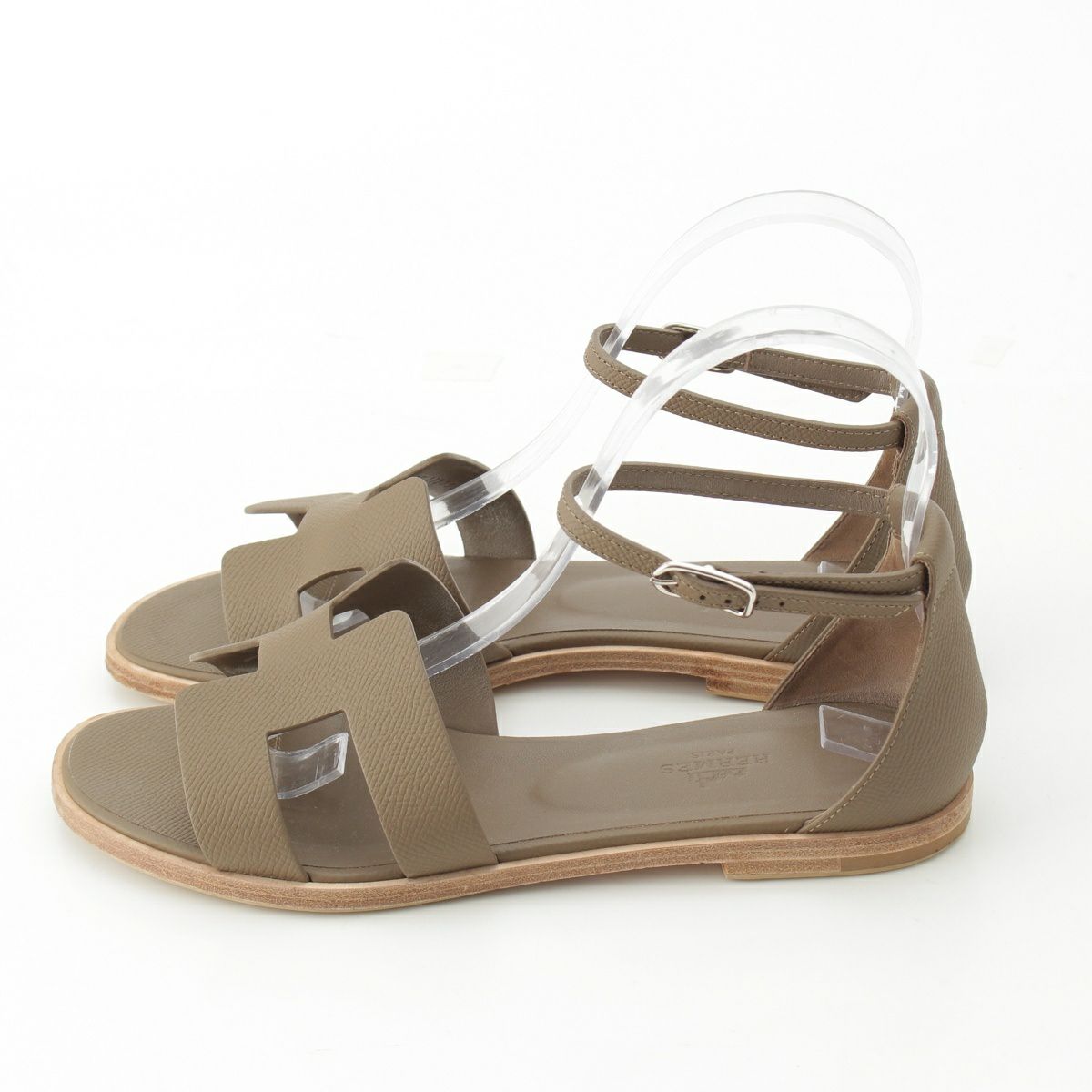 HERMESエルメス サントリーニ35エトゥープ ストラップサンダル