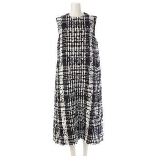 ドゥロワー 23AW WINTER1 OCTOBER BOUCLETWD NSNCOP ツイード ブークレ ノースリーブ ワンピース ドレス 6526-299-1404 ブラック 36