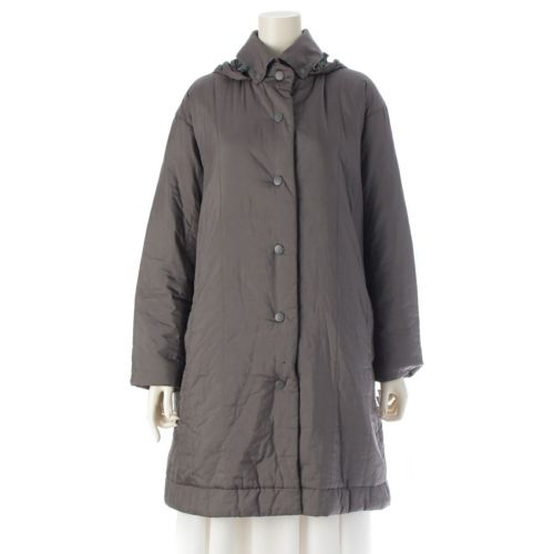 イッセイミヤケ 01AW ポリエステル ロング ダウンコート IM14FA008 グレー カーキ 2