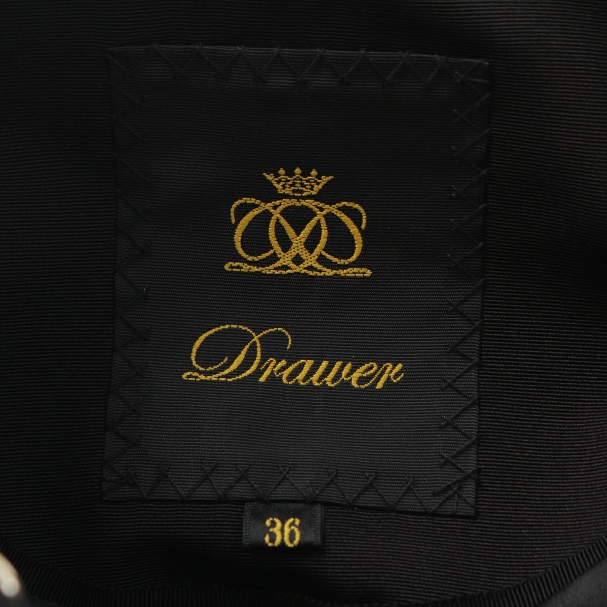 ドゥロワー 23AW コットン ツイード スナップ ノーカラージャケット