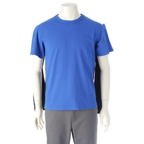 コムデギャルソンオムプリュス AD2023 24SS ポリエステル ドッキング カットソー 長袖 半袖 双子 トップス PM-T041 ブラック ブルー S