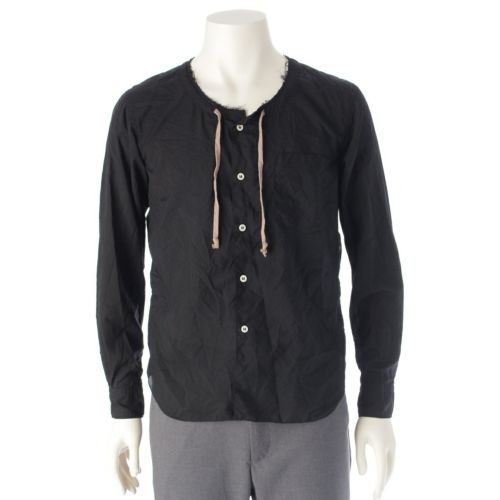 コムデギャルソン AD2016 17SS ポリエステル ドローストリング 長袖シャツ トップス PS-B021 ブラック XS