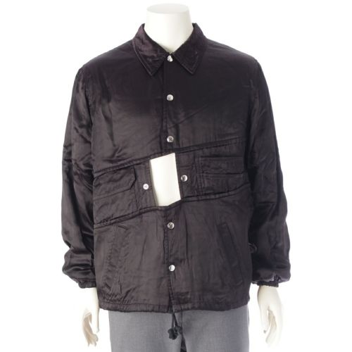 コムデギャルソンオムプリュス AD2019 20SS キュプラ オルランド期 バックロゴ コーチ ジャケット アウター PE-J086 ブラック S