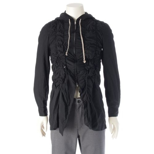 コムデギャルソンオムプリュス AD2018 シャーリングフーデット シャツ コート アウター PC-J018 ブラック XS