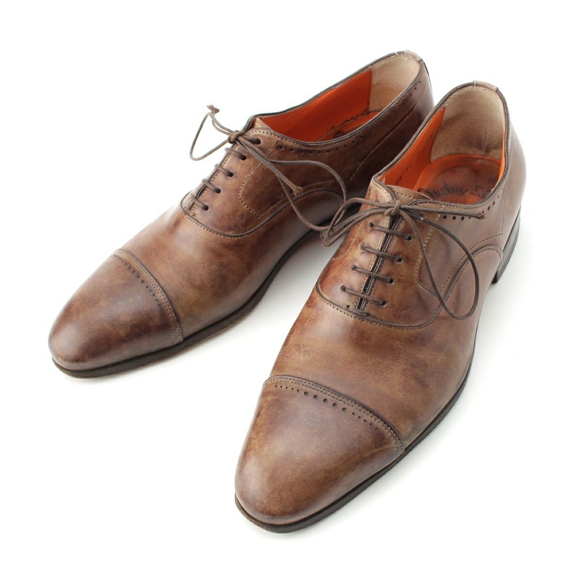Santoni サントーニ キャップトゥオックスフォードシューズ ストレート