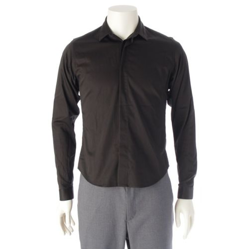 ディオール・オム コットン 比翼 長袖シャツ トップス ブラック