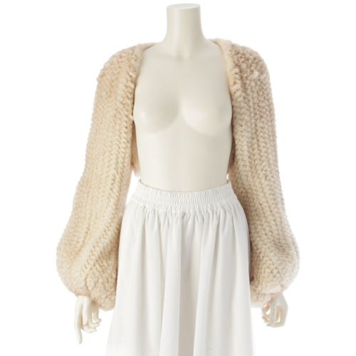 フォクシー ブティック 19年 ミンクファー ショート丈 ボレロ カーディガン ジャケット 39973 ベージュ