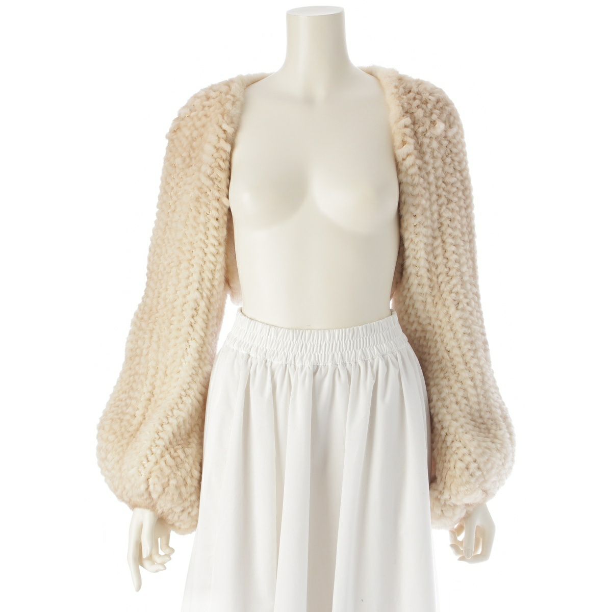 フォクシー ブティック 19年 ミンクファー ショート丈 ボレロ カーディガン ジャケット 39973 ベージュ