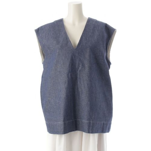 ヨリ シロコン shirocon 24SS コットン ジレ ベスト バックオープン デニム SC25-24004SP インディゴ 36