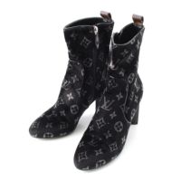 ルイヴィトン ベロア モノグラム シルエットライン アンクル