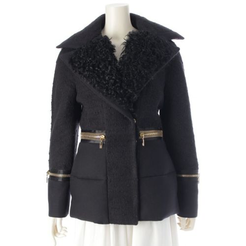 モンクレール MARGOT GIACCA ツイード 切替 ダウンジャケット ブラック 0