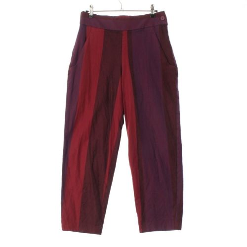 イッセイミヤケ 17AW ウール ストライプ パンツ ボトムス IM74FF508 レッド系 2