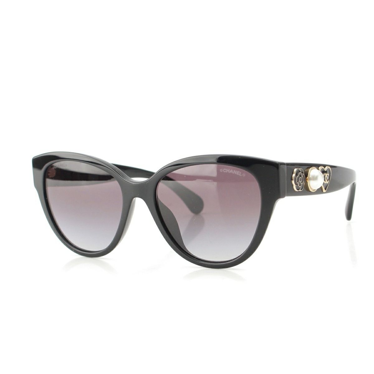 シャネル キャットアイ ハートココマーク フェイクパール カメリア