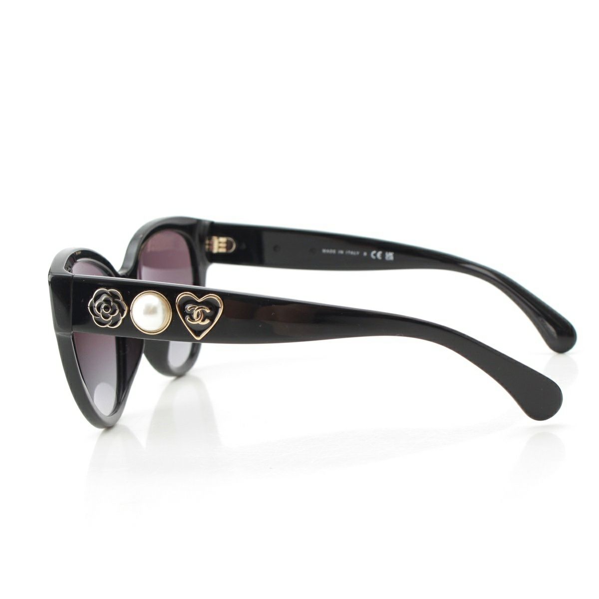 シャネル キャットアイ ハートココマーク フェイクパール カメリア