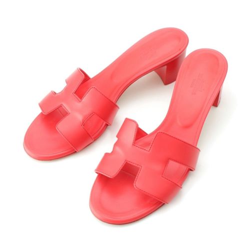 エルメス オアジス レザー Hモチーフ サンダル レッド 38