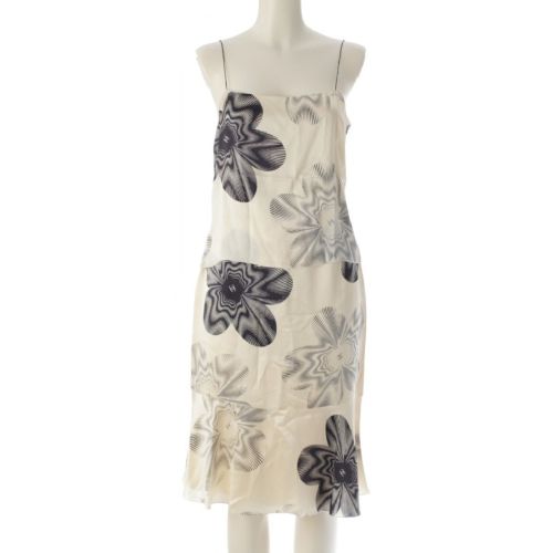 シャネル 01C シルク ココマーク フラワープリント トップス ＆ スカートセットアップ P17076 P16979 ベージュ 36