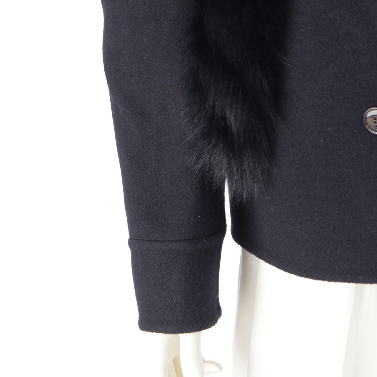 ドゥロワー WINTER1 ウール シルク フォックス ファー ポケット