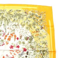 エルメス カレ90 LA PRAIRIE 草原 シルク スカーフ イエロー | 中古